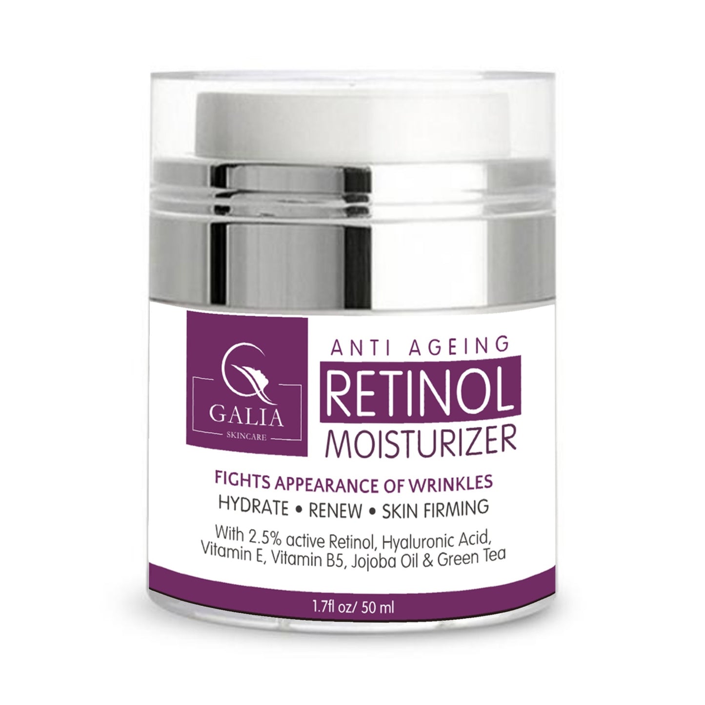 Moisturizer Face Cream 2.5% Active Retinol + Hyaluronic Acid + Vitamin E 50ml